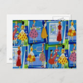 Carte Postale Conception de la femme au foyer des années 50 (Devant / Derrière)