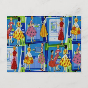 Carte Postale Conception de la femme au foyer des années 50