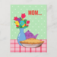 Conception de la fête des mères avec fleur, tarte