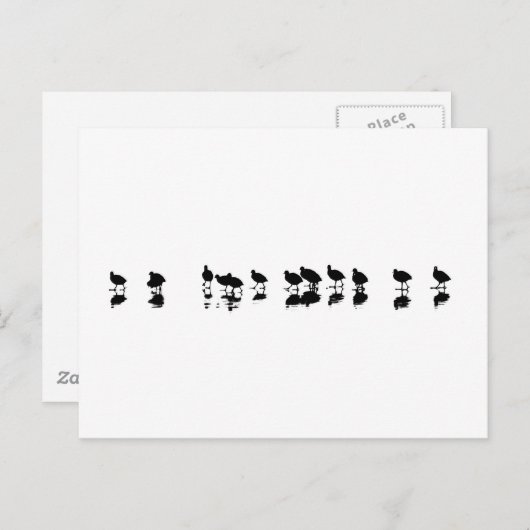 Carte Postale Conception de la pièce - Noir sur Blanc (Devant / Derrière)