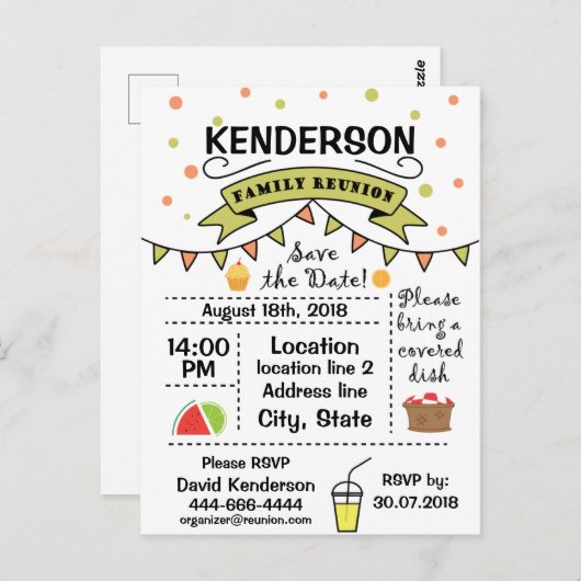 Carte Postale Conception de la réunion familiale (Devant / Derrière)