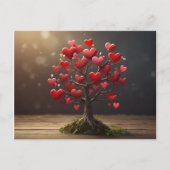 Carte Postale Conception de la Saint Valentin, Coeur sur les arb (Devant)