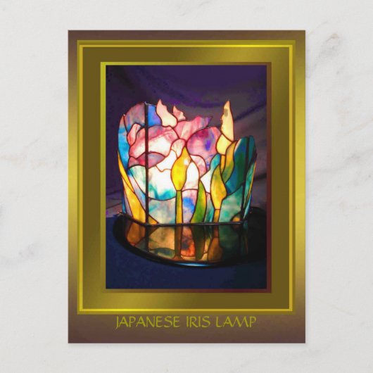 Carte Postale Conception de lampe d'iris japonais (Devant)