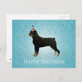 Carte Postale Conception de l'anniversaire de Rottweiler (Devant / Derrière)