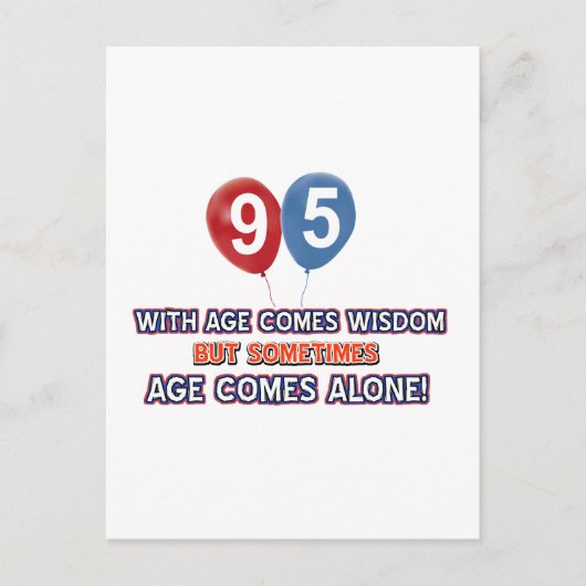 Carte Postale Conception de l'anniversaire de sagesse de 95 ans (Devant)