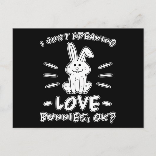 Carte Postale Conception de lapins amoureux Cadeau disant lapin (Devant)