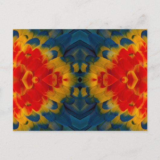 Carte Postale Conception de l'ara rouge kaléidoscope (Devant)