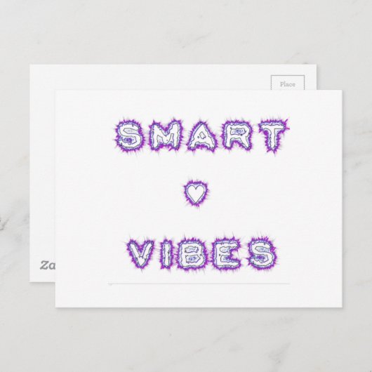 Carte Postale Conception de l'art texte de devis Smart Vibes (Devant / Derrière)