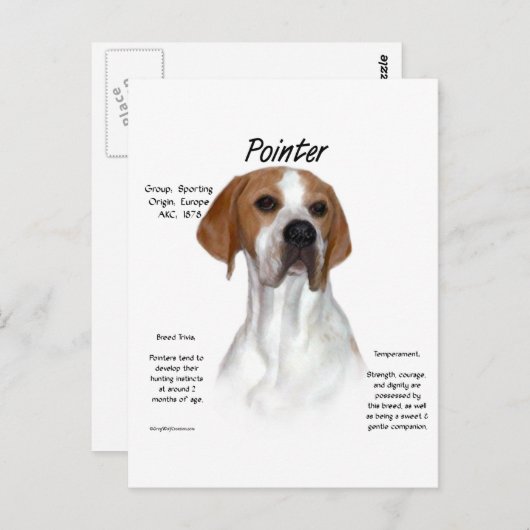 Carte Postale Conception de l'historique des pointeurs (Devant / Derrière)