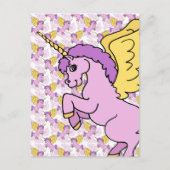 Carte Postale Conception de licorne rose et violette (Devant)