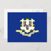 Carte Postale Conception de l'indicateur d'état Connecticut (Devant / Derrière)