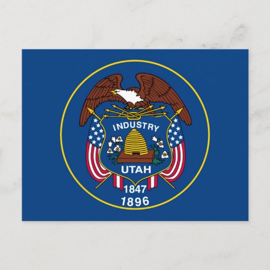 Carte Postale Conception de l'indicateur d'état Utah (Devant)