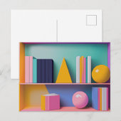 Carte Postale Conception de livres de bibliothèque moderne pour (Devant / Derrière)