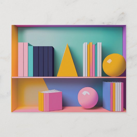 Carte Postale Conception de livres de bibliothèque moderne pour (Devant)