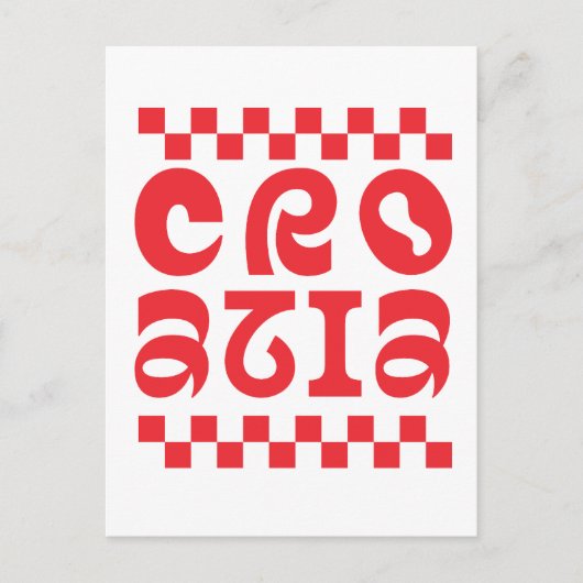 Carte Postale conception de logo de pays Croatie (Devant)