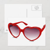 Carte Postale Conception de lunettes de soleil en forme de coeur (Devant / Derrière)