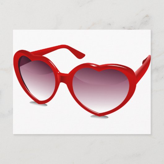 Carte Postale Conception de lunettes de soleil en forme de coeur (Devant)