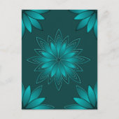 Carte Postale Conception de mandala à feuille de teal sur fond c (Devant)