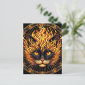 Carte Postale Conception de Mandala de chat de feu mystique (Debout devant)