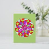 Carte Postale Conception de mandala géométrique coloré (Debout devant)