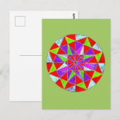Carte Postale Conception de mandala géométrique coloré (Devant / Derrière)