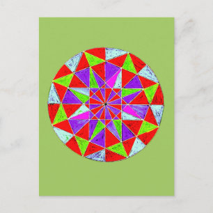 Carte Postale Conception de mandala géométrique coloré
