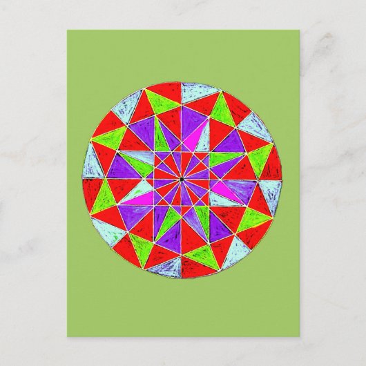 Carte Postale Conception de mandala géométrique coloré (Devant)