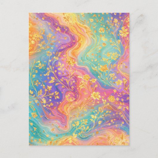Carte Postale Conception de monogramme floral abstrait moderne p (Devant)