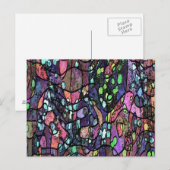Carte Postale Conception de mosaïque violette (Devant / Derrière)