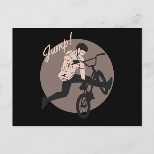 Carte Postale Conception de motard rétro - Saut (Devant)