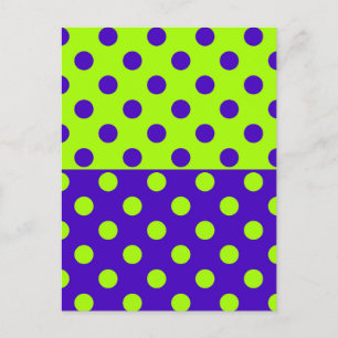 Carte Postale Conception de motif à pois verts et bleus demi-tei