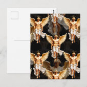 Carte Postale Conception de motif d'anges dorés célestes (Devant / Derrière)