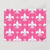Carte Postale Conception de motif de fleur de lis sur fond rose (Dos)