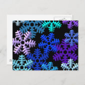 Carte Postale Conception de motif de flocons de neige 3D (Devant / Derrière)