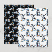 Carte Postale Conception de motif de manchots (Devant / Derrière)