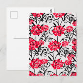Carte Postale Conception de motif d'illustration florale de fleu (Devant / Derrière)