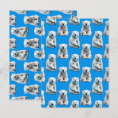 Carte Postale Conception de motif d'ours polaire bleu (Devant / Derrière)
