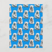 Carte Postale Conception de motif d'ours polaire bleu (Devant)