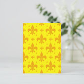 Carte Postale Conception de motif fleur de lis jaune  (Debout devant)