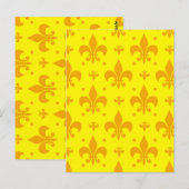 Carte Postale Conception de motif fleur de lis jaune  (Devant / Derrière)
