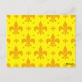 Carte Postale Conception de motif fleur de lis jaune  (Dos)