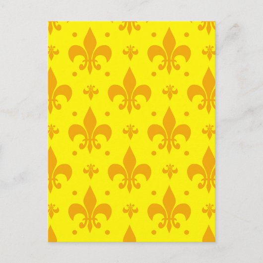 Carte Postale Conception de motif fleur de lis jaune  (Devant)