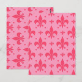 Carte Postale Conception de motif fleur de lis rose  (Devant / Derrière)
