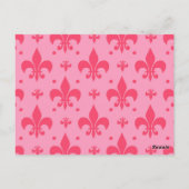 Carte Postale Conception de motif fleur de lis rose  (Dos)