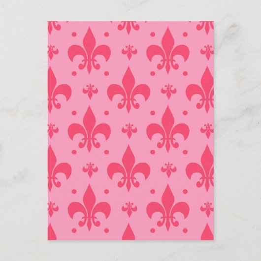 Carte Postale Conception de motif fleur de lis rose  (Devant)