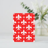 Carte Postale Conception de motif fleur de lis rouge (Debout devant)