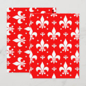 Carte Postale Conception de motif fleur de lis rouge (Devant / Derrière)
