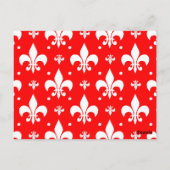 Carte Postale Conception de motif fleur de lis rouge (Dos)