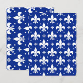 Carte Postale Conception de motif fleur de lis sur fond bleu (Devant / Derrière)