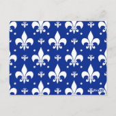 Carte Postale Conception de motif fleur de lis sur fond bleu (Dos)
